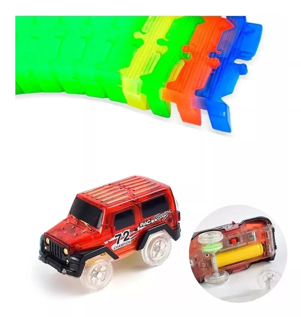 Pista De Auto Mágica Luminosa 126 Pcs