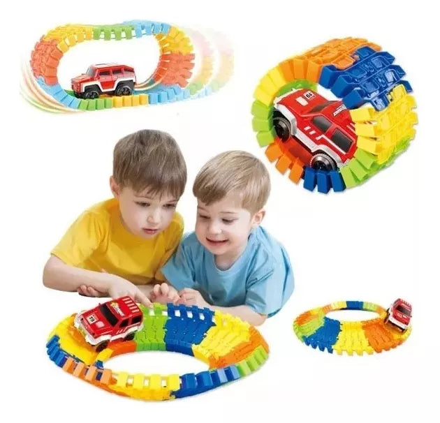 Pista De Auto Mágica Luminosa 126 Pcs